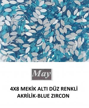4X8 MEKİK ALTI DÜZ RENKLİ AKRİLİK-BLUE ZIRCON