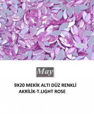 9X20 MEKİK ALTI DÜZ RENKLİ AKRİLİK-T.LIGHT ROSE