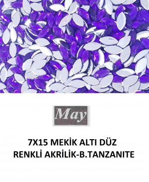 7X15 MEKİK ALTI DÜZ RENKLİ AKRİLİK-B.TANZANITE