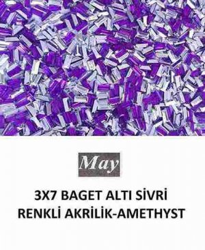 3X7 BAGET ALTI SİVRİ RENKLİ AKRİLİK-AMETHYST