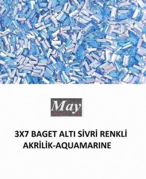 3X7 BAGET ALTI SİVRİ RENKLİ AKRİLİK-AQUAMARINE