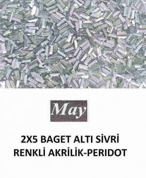 2X5 BAGET ALTI SİVRİ RENKLİ AKRİLİK-PERIDOT
