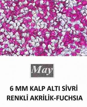 6 MM KALP ALTI SİVRİ RENKLİ AKRİLİK-FUCHSIA