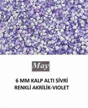 6 MM KALP ALTI SİVRİ RENKLİ AKRİLİK-VIOLET