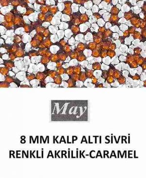 8 MM KALP ALTI SİVRİ RENKLİ AKRİLİK-CARAMEL