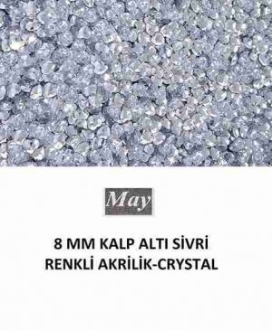 8 MM KALP ALTI SİVRİ RENKLİ AKRİLİK-CRYSTAL