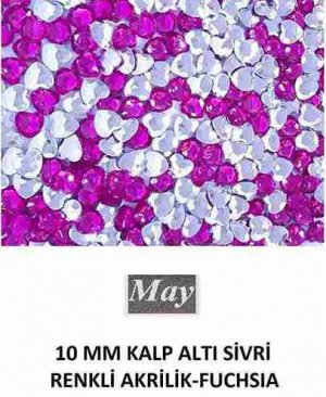 10 MM KALP ALTI SİVRİ RENKLİ AKRİLİK-FUCHSIA