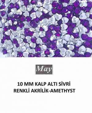 10 MM KALP ALTI SİVRİ RENKLİ AKRİLİK-AMETHYST