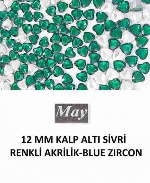 12 MM KALP ALTI SİVRİ RENKLİ AKRİLİK-BLUE ZIRCON