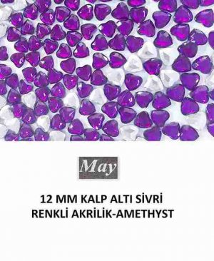12 MM KALP ALTI SİVRİ RENKLİ AKRİLİK-AMETHYST