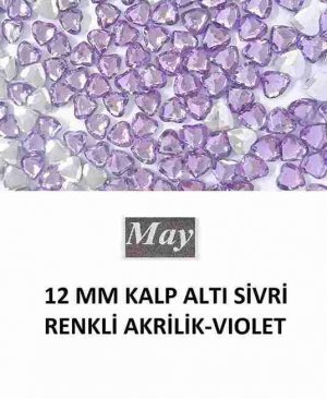 12 MM KALP ALTI SİVRİ RENKLİ AKRİLİK-VIOLET