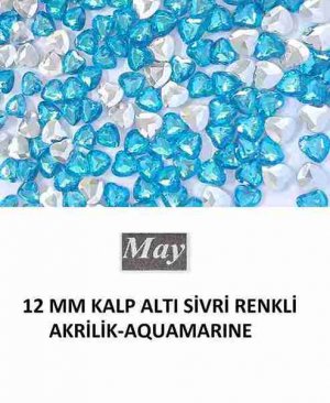 12 MM KALP ALTI SİVRİ RENKLİ AKRİLİK-AQUAMARINE