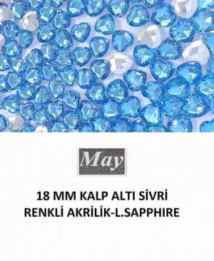 18 MM KALP ALTI SİVRİ RENKLİ AKRİLİK-LIGHT SAPPHIRE