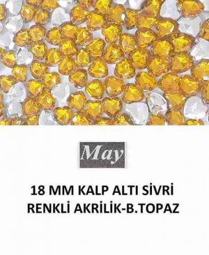 18 MM KALP ALTI SİVRİ RENKLİ AKRİLİK-BEACH TOPAZ