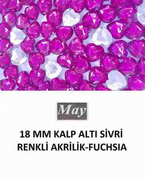 18 MM KALP ALTI SİVRİ RENKLİ AKRİLİK-FUCHSIA
