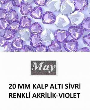 20 MM KALP ALTI SİVRİ RENKLİ AKRİLİK-VIOLET