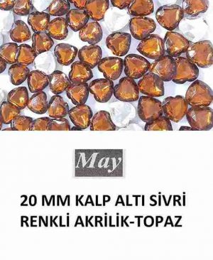 20 MM KALP ALTI SİVRİ RENKLİ AKRİLİK-TOPAZ