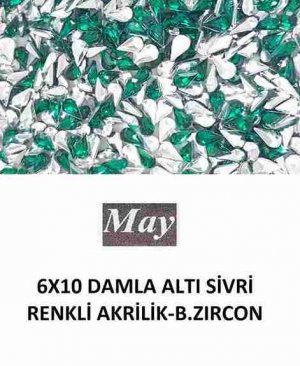 6X10 DAMLA ALTI SİVRİ RENKLİ AKRİLİK-BLUE ZIRCON