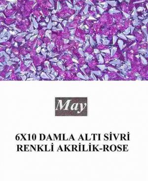 6X10 DAMLA ALTI SİVRİ RENKLİ AKRİLİK-ROSE