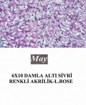 6X10 DAMLA ALTI SİVRİ RENKLİ AKRİLİK-LIGHT ROSE