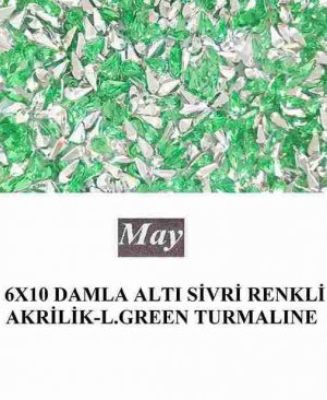 6X10 DAMLA ALTI SİVRİ RENKLİ AKRİLİK-LIGHT GREEN TURMALINE