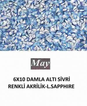 6X10 DAMLA ALTI SİVRİ RENKLİ AKRİLİK-LIGHT SAPPHIRE