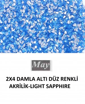 2X4 DAMLA ALTI DÜZ RENKLİ AKRİLİK-LIGHT SAPPHIRE