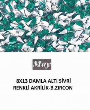 8X13 DAMLA ALTI SİVRİ RENKLİ AKRİLİK-BLUE ZIRCON