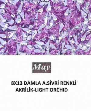 8X13 DAMLA ALTI SİVRİ RENKLİ AKRİLİK-LIGHT ORCHID