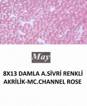 8X13 DAMLA ALTI SİVRİ RENKLİ AKRİLİK-MC.CHANNEL ROSE