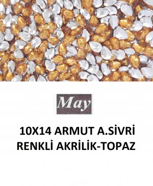 10X14 ARMUT ALTI SİVRİ RENKLİ AKRİLİK-TOPAZ