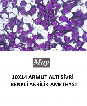 10X14 ARMUT ALTI SİVRİ RENKLİ AKRİLİK-AMETHYST