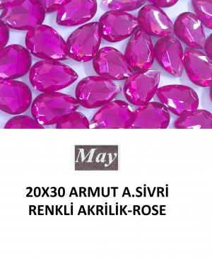 20X30 ARMUT ALTI SİVRİ RENKLİ AKRİLİK-ROSE