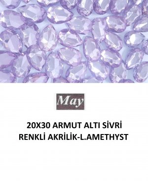 20X30 ARMUT ALTI SİVRİ RENKLİ AKRİLİK-LIGHT AMETHYST