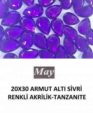 20X30 ARMUT ALTI SİVRİ RENKLİ AKRİLİK-TANZANITE