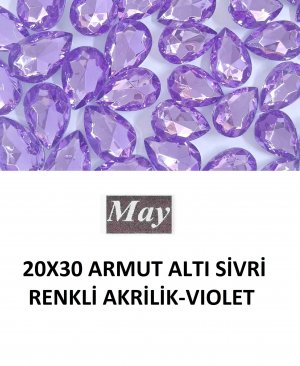 20X30 ARMUT ALTI SİVRİ RENKLİ AKRİLİK-VIOLET