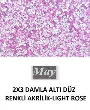 2X3 DAMLA ALTI DÜZ RENKLİ AKRİLİK-LIGHT ROSE