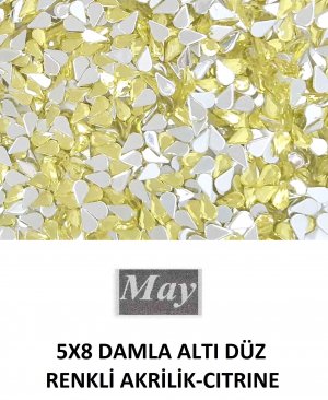 5X8 DAMLA ALTI DÜZ RENKLİ AKRİLİK-CITRINE