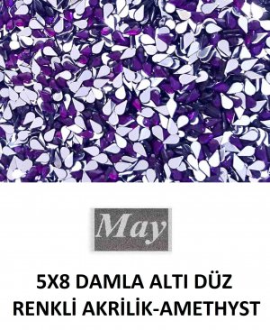5X8 DAMLA ALTI DÜZ RENKLİ AKRİLİK-AMETHYST
