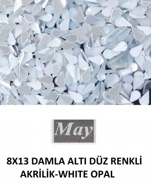 8X13 DAMLA ALTI DÜZ RENKLİ AKRİLİK-WHITE OPAL
