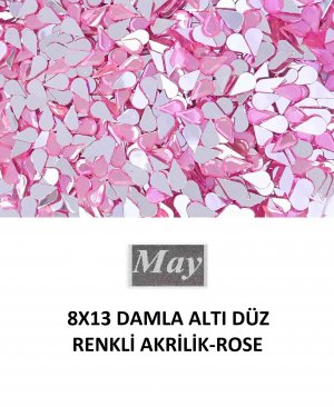 8X13 DAMLA ALTI DÜZ RENKLİ AKRİLİK-ROSE