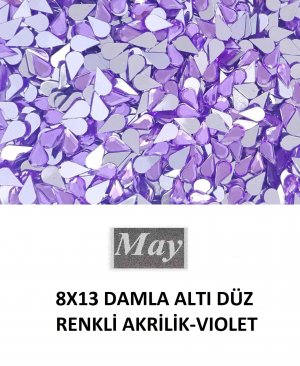 8X13 DAMLA ALTI DÜZ RENKLİ AKRİLİK-VIOLET