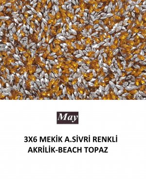 3X6 MEKİK ALTI SİVRİ RENKLİ AKRİLİK-BEACH TOPAZ