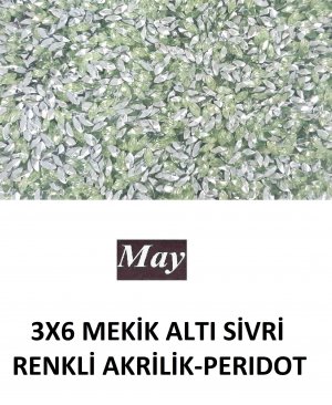 3X6 MEKİK ALTI SİVRİ RENKLİ AKRİLİK-PERIDOT