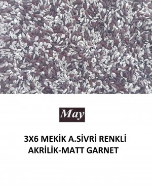 3X6 MEKİK ALTI SİVRİ RENKLİ AKRİLİK-MATT GARNET