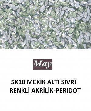 5X10 MEKİK ALTI SİVRİ RENKLİ AKRİLİK-PERIDOT