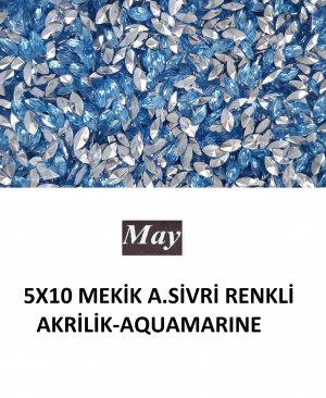 5X10 MEKİK ALTI SİVRİ RENKLİ AKRİLİK-AQUAMARINE