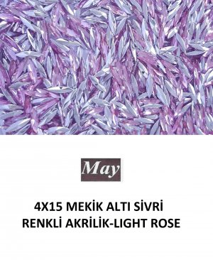 4X15 MEKİK ALTI SİVRİ RENKLİ AKRİLİK-LIGHT ROSE