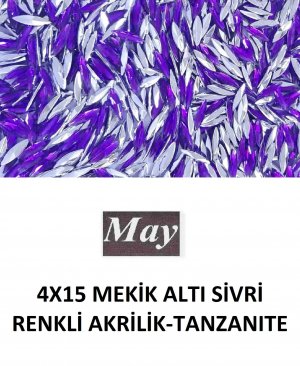 4X15 MEKİK ALTI SİVRİ RENKLİ AKRİLİK-TANZANITE