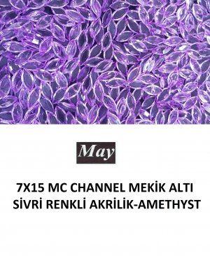 7X15 MC CHANNEL MEKİK ALTI SİVRİ RENKLİ AKRİLİK-AMETHYST